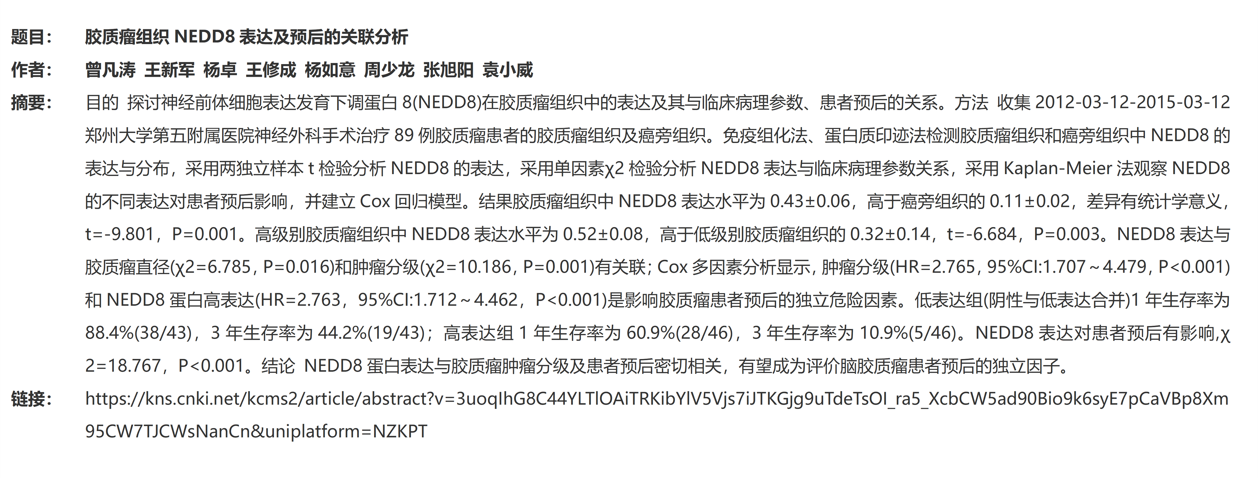 1.膠質(zhì)瘤組織NEDD8表達及預后的關(guān)聯(lián)分析_01